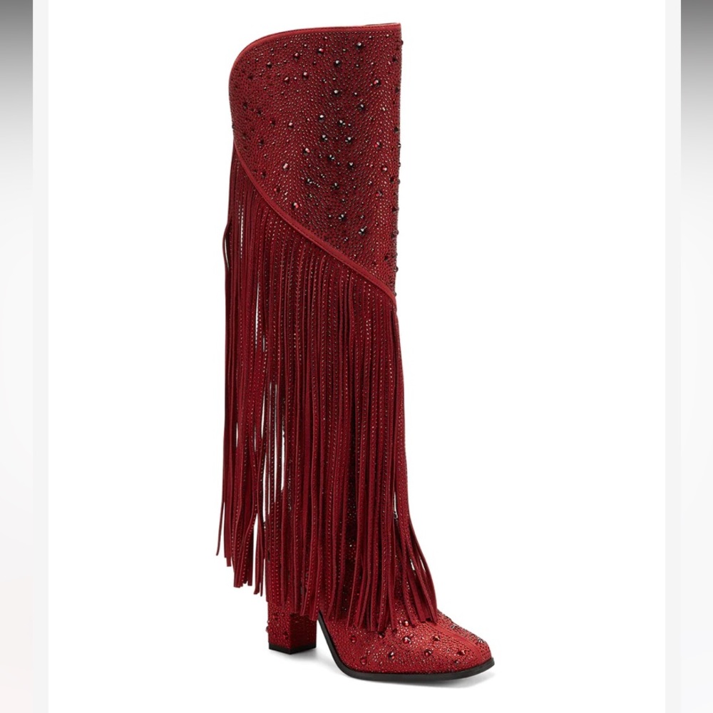 Red Astire Cowboy boots Jessica Simpson
